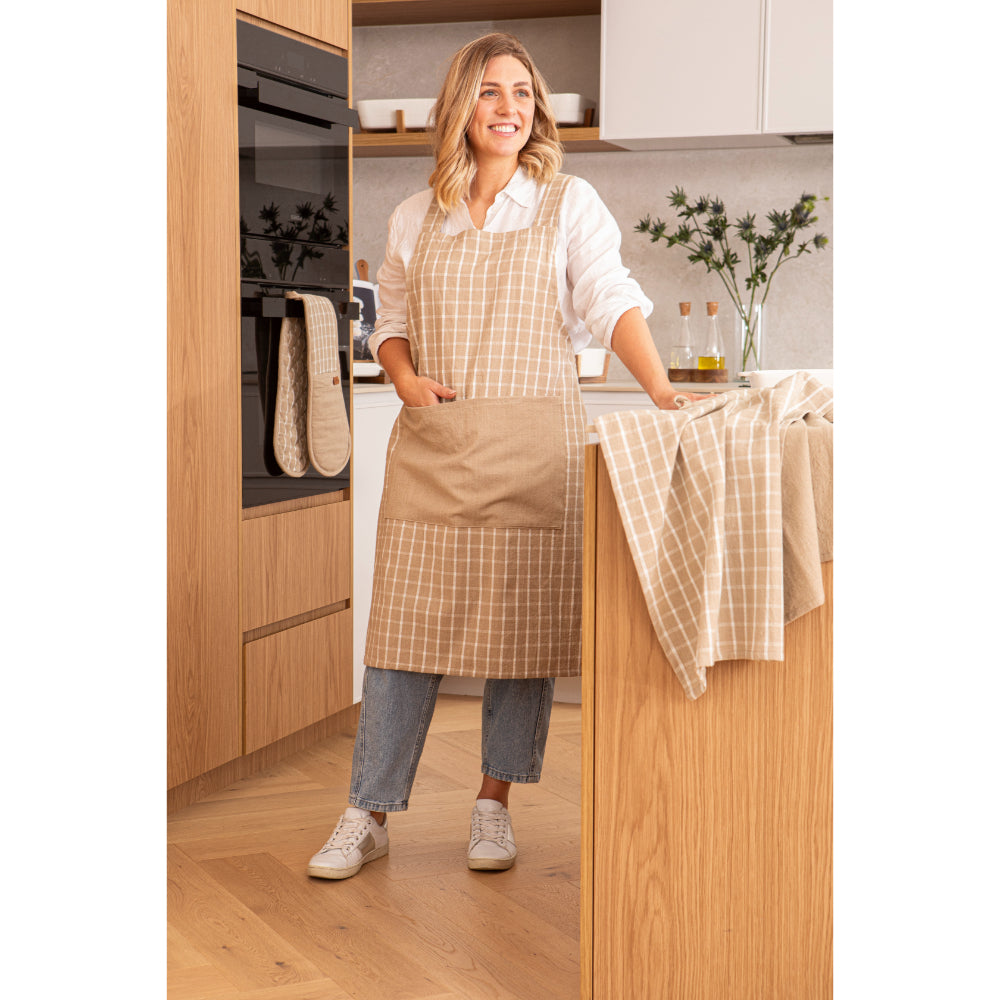 Ladelle Hemingway Taupe Cross Back Apron