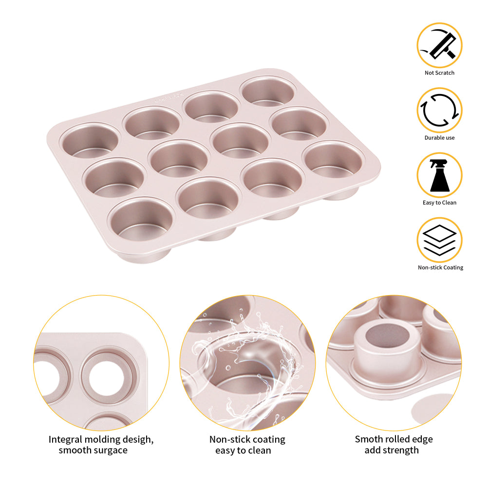 Chefmade 12 Cup English Muffin Pan With Loose Bottom