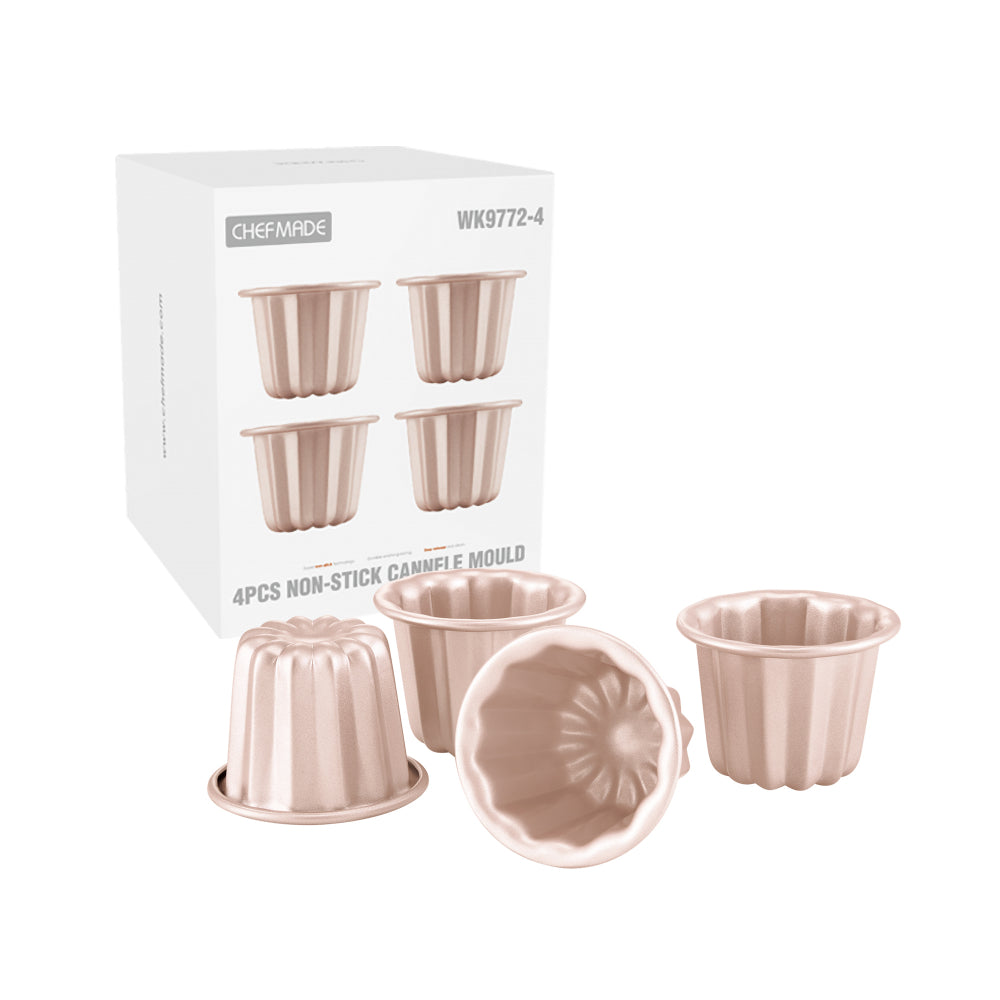 Chefmade Cannele 4 Piece Mould Set