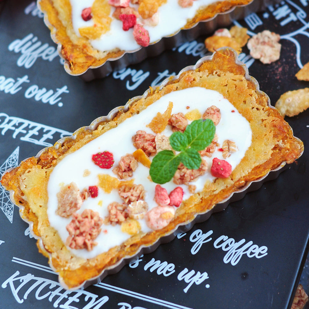 Chefmade Set of 4 Mini Loose Base Rectangular Tart Pans