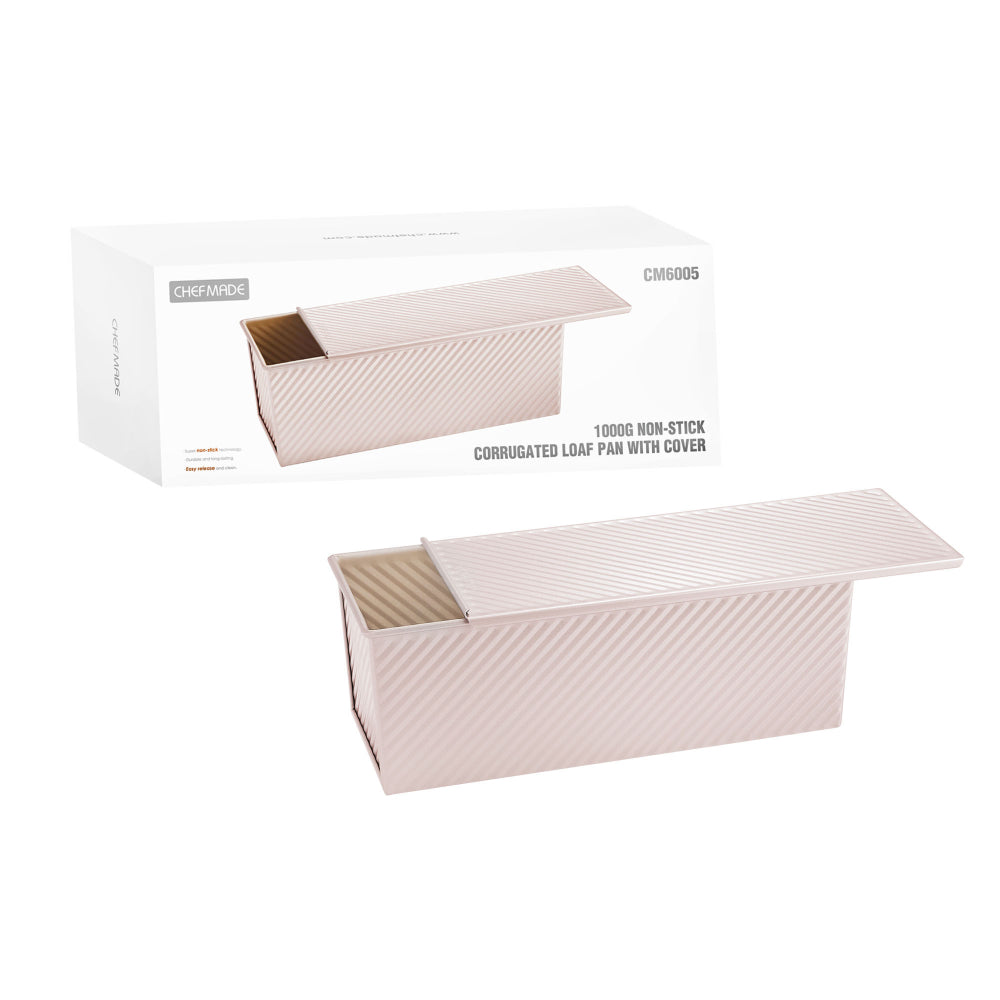 Chefmade Corrugated Loaf Pan With Cover 34cm