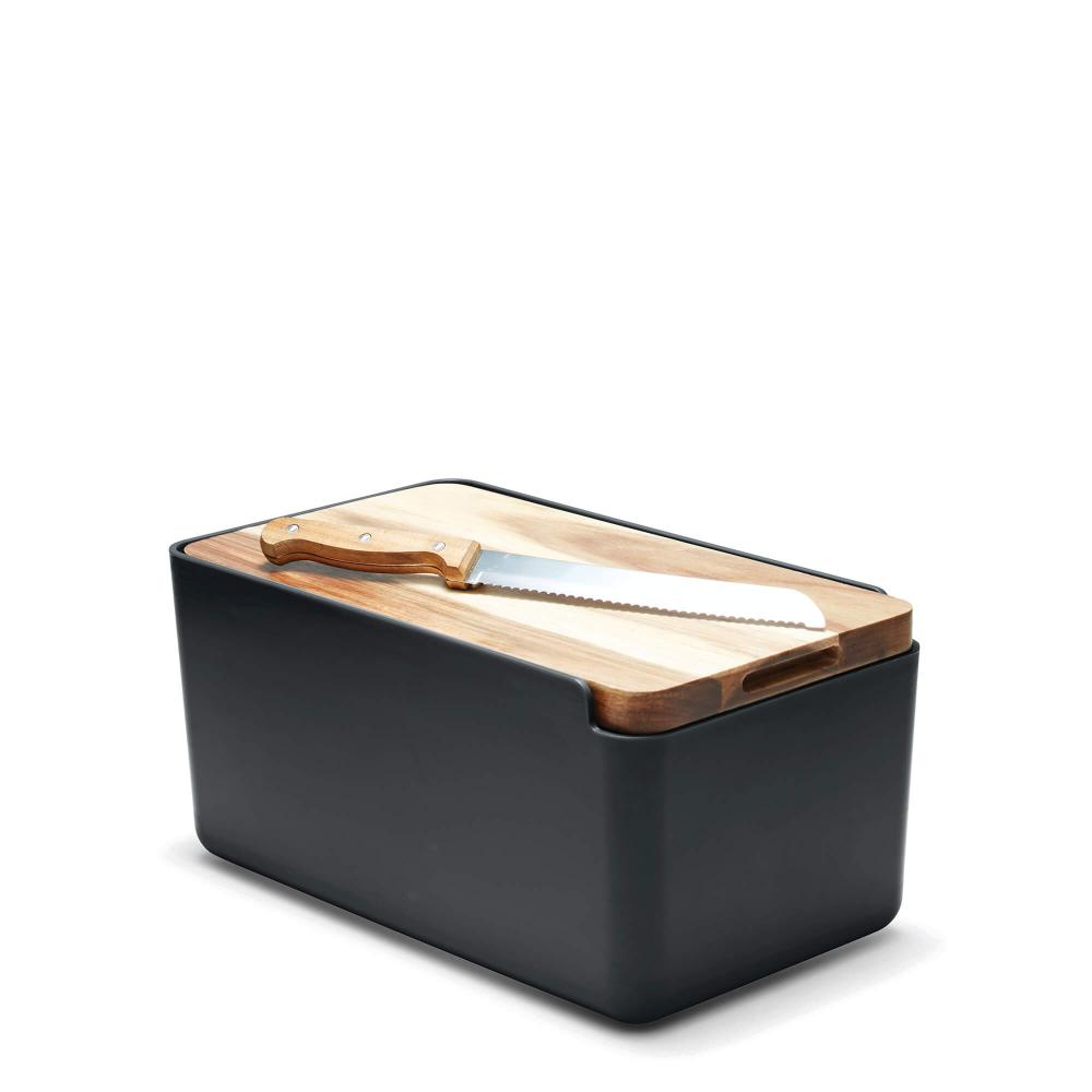 Salt & Pepper Hudson Bread Bin with Cutting Board Lid