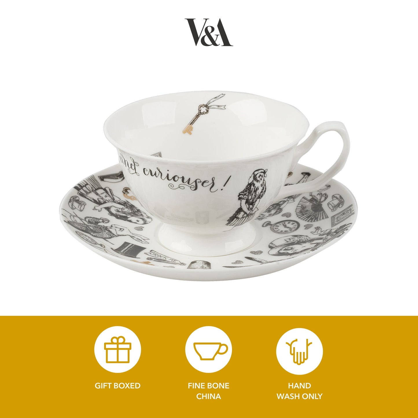 Mikasa x V&A Alice In Wonderland Cup & Saucer 210ml