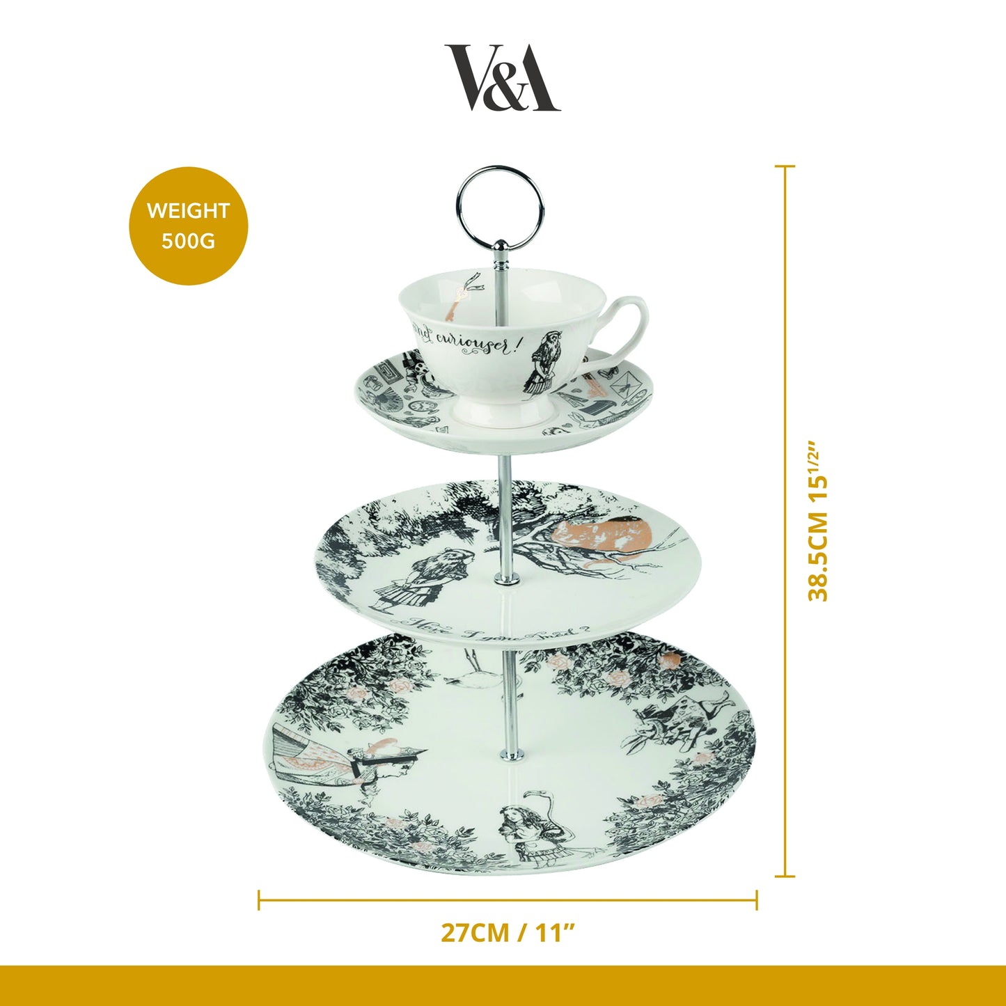 Mikasa x V&A Alice In Wonderland 3 Tier Cake Stand