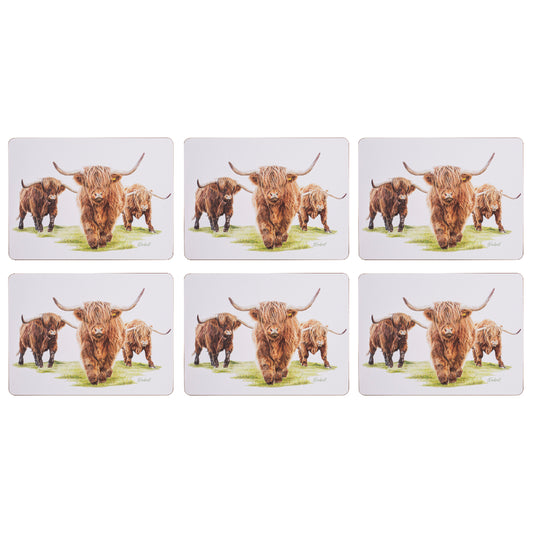 Ashdene Highland Herd Set Of 6 Placemats
