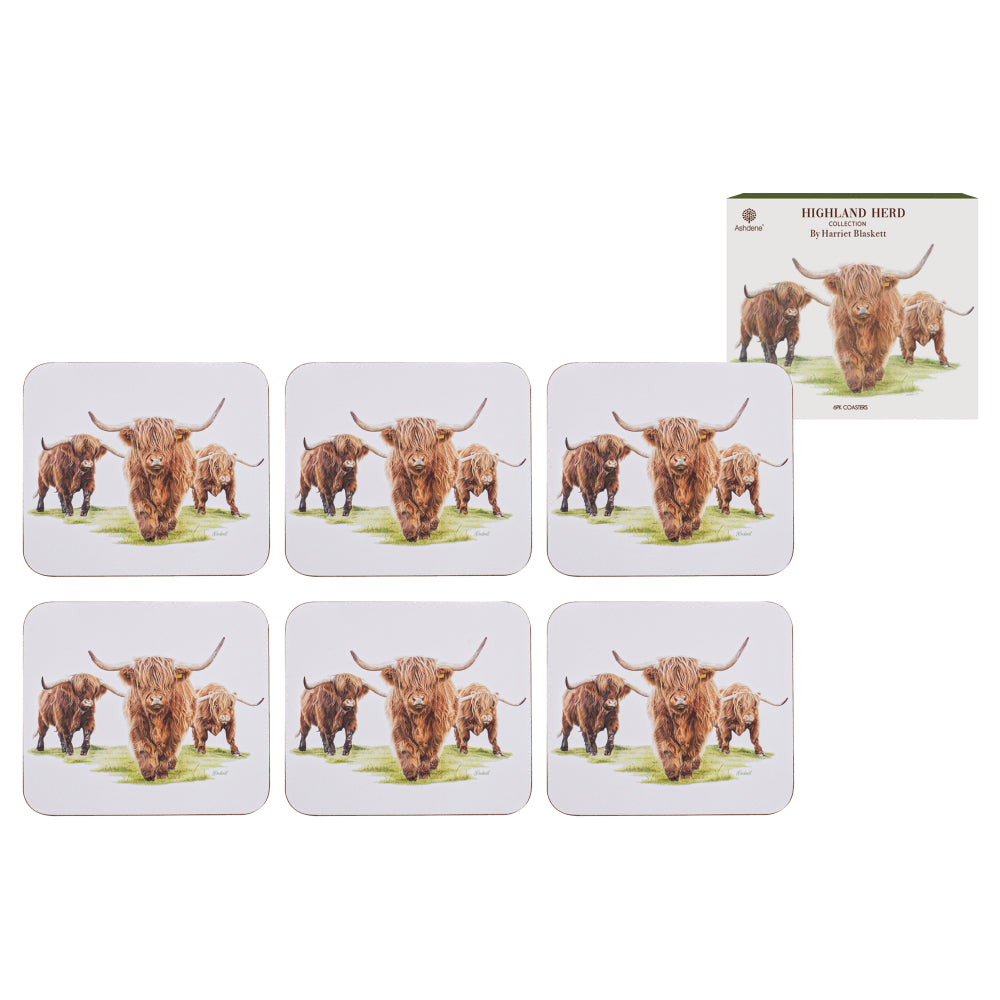 Ashdene Highland Herd Set Of 6 Coasters