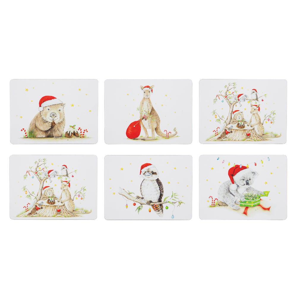 Ashdene Bush Buddies Christmas Set Of 6 Placemats