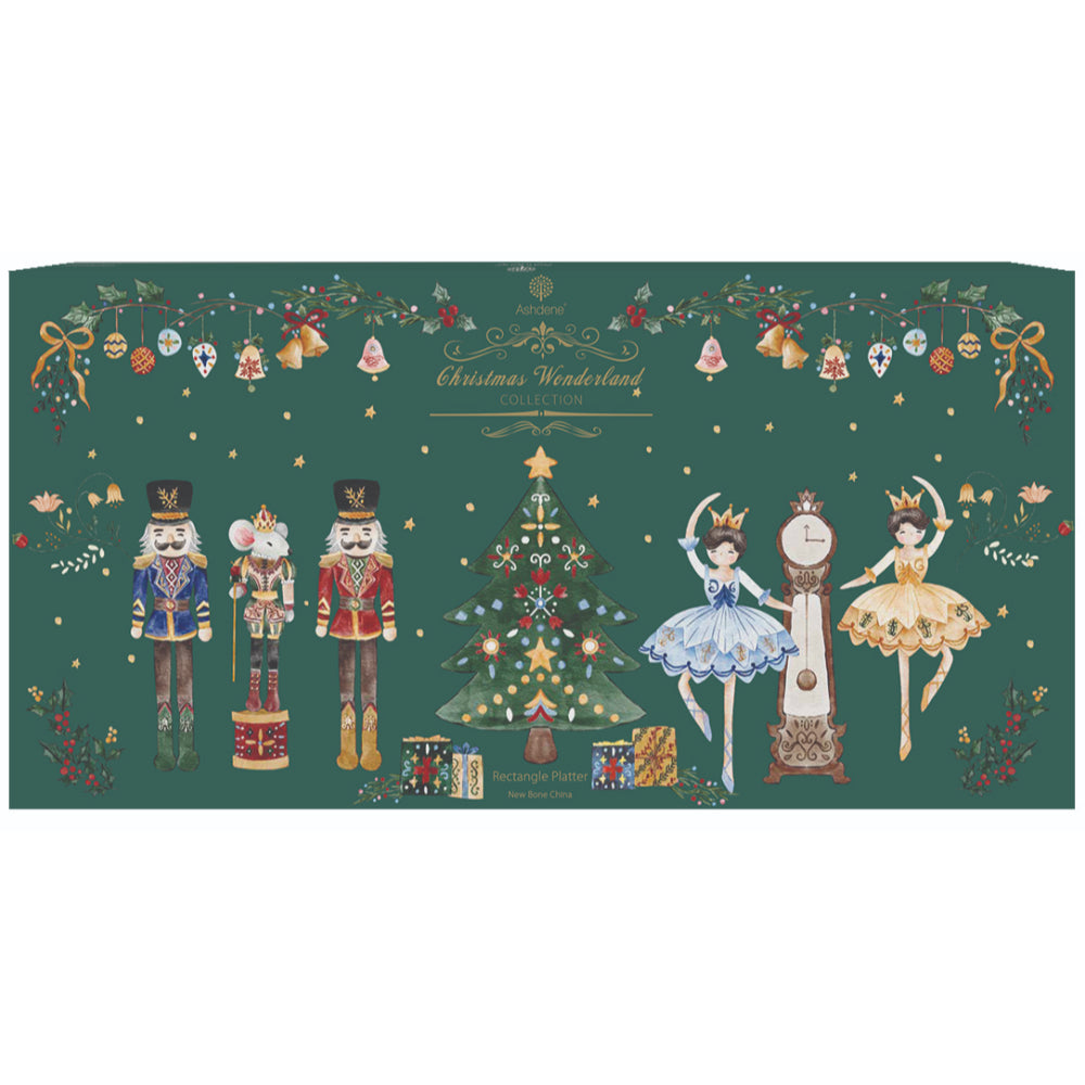 Ashdene Christmas Wonderland Green Rectangle Platter