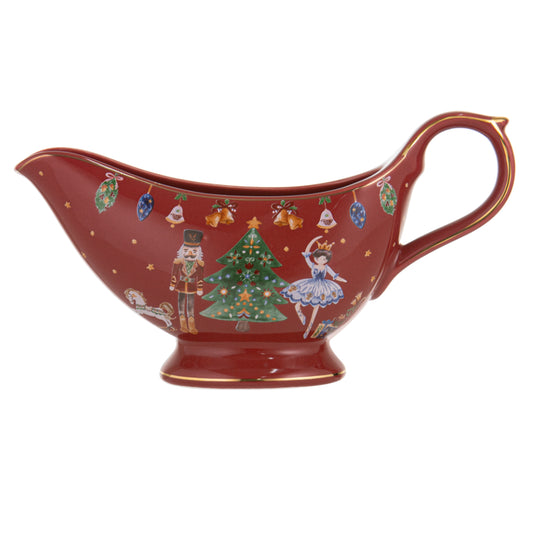 Ashdene Christmas Wonderland Burgundy Gravy Boat