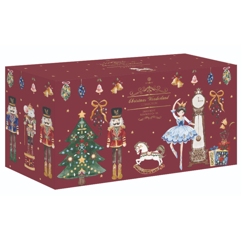 Ashdene Christmas Wonderland Burgundy Gravy Boat