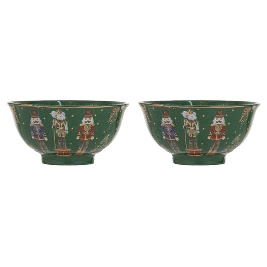 Ashdene Christmas Wonderland Set Of 2 Green Bowls
