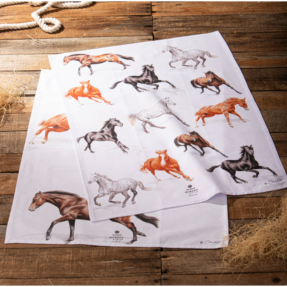 Ashdene Horses By Charlotte Set Of 2 Kitchen Towels