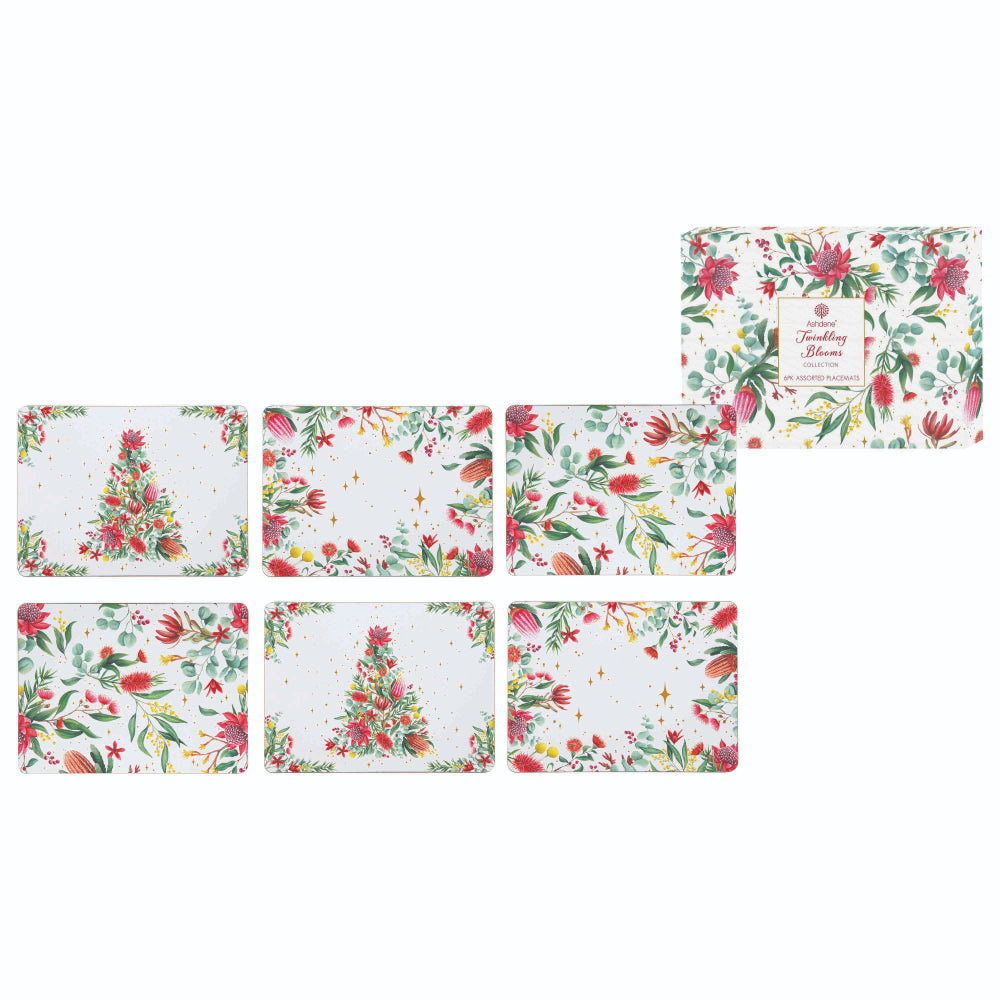 Ashdene Twinkling Blooms Set Of 6 Placemats