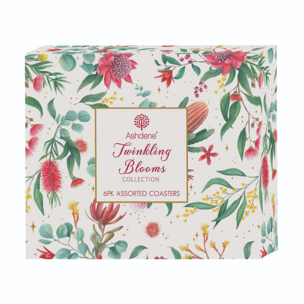 Ashdene Twinkling Blooms Set Of 6 Coasters