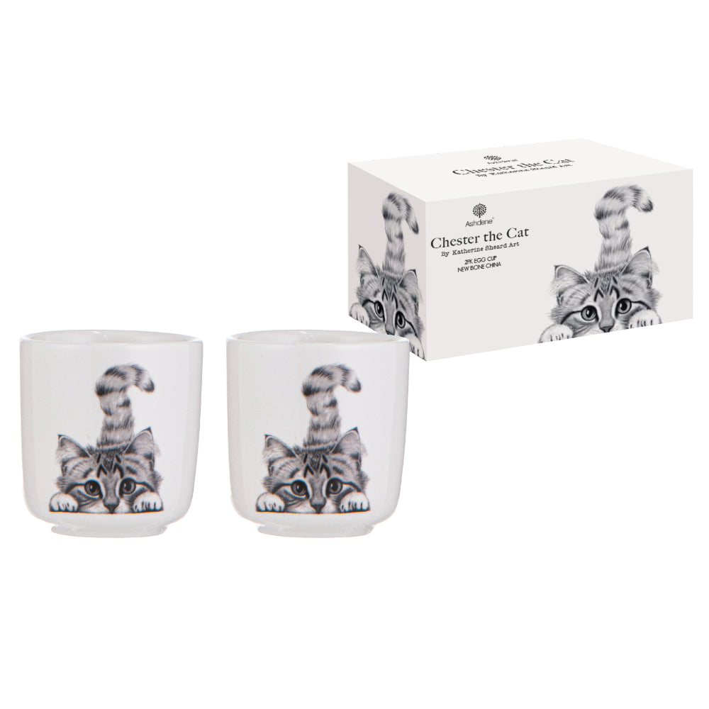 Ashdene Chester The Cat Set of 2 Egg Cups