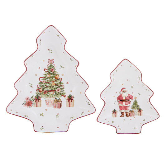 Ashdene Hollybrook Set Of 2 Tree Platters