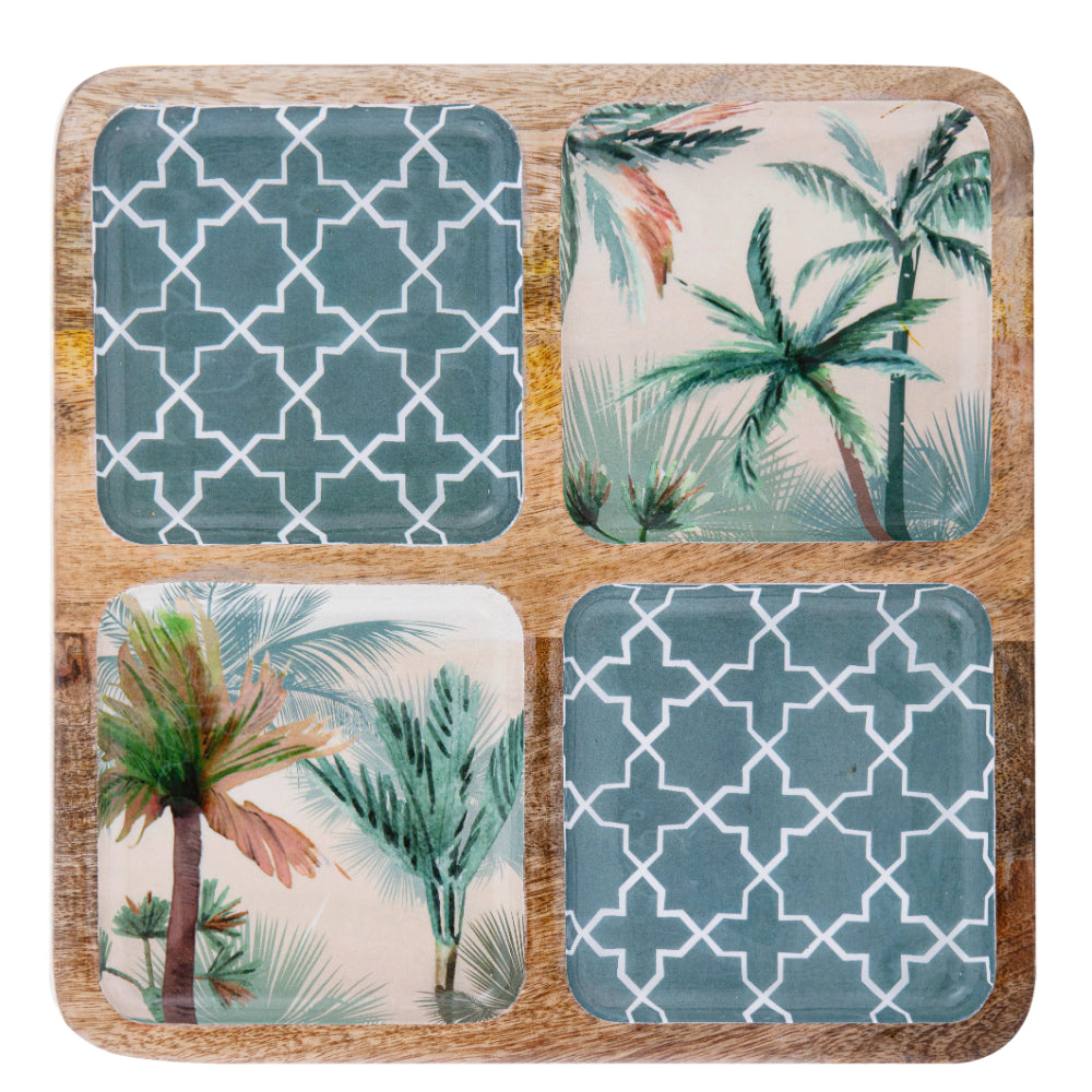 Ladelle Panama Mango Wood Square Sectional Platter