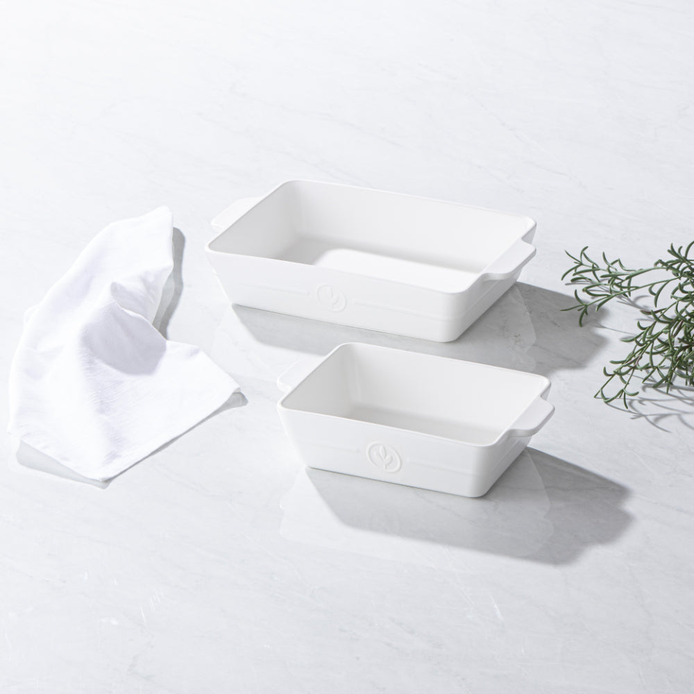 Ladelle Essentials White Set of 2 Baking Dishes