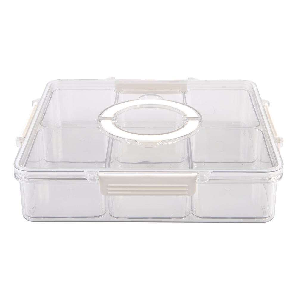 Alfresco Lane Square 6 Compartment Grazing Box With Carry Handles
