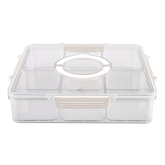 Alfresco Lane Square 6 Compartment Grazing Box With Carry Handles