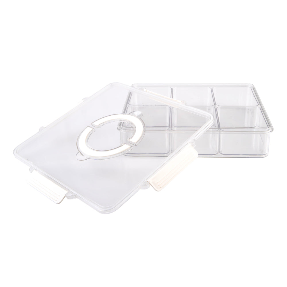 Alfresco Lane Square 6 Compartment Grazing Box With Carry Handles