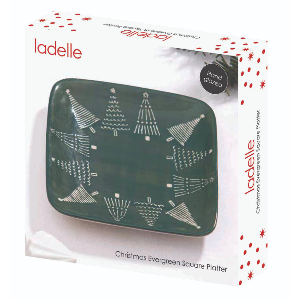 Ladelle Christmas Evergreen Square Platter