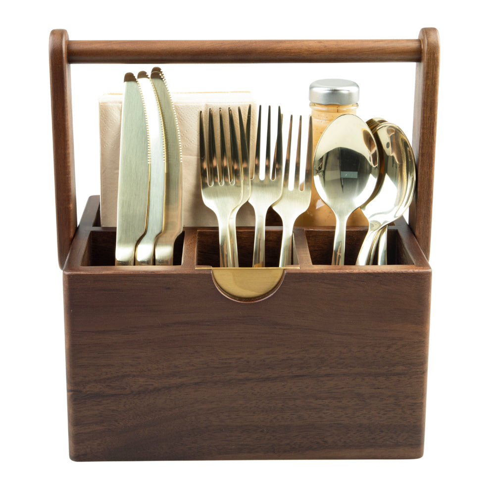 Alfresco Lane Acacia Wood Cutlery Caddy