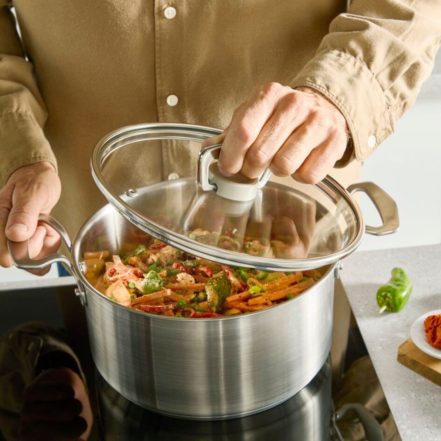 Tefal Space+ Extreme Induction Stainless Steel Stewpot 20cm & Lid