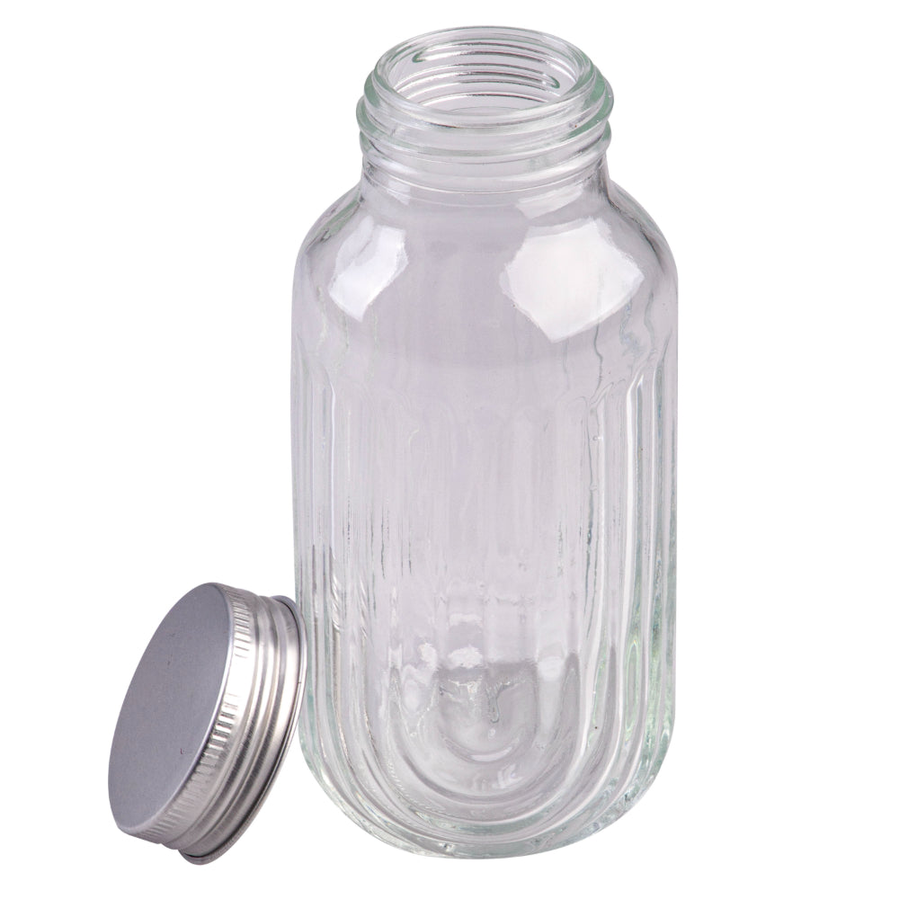 Melii Luxe Glass Fluted Juice Bottles Set of 6 250ml