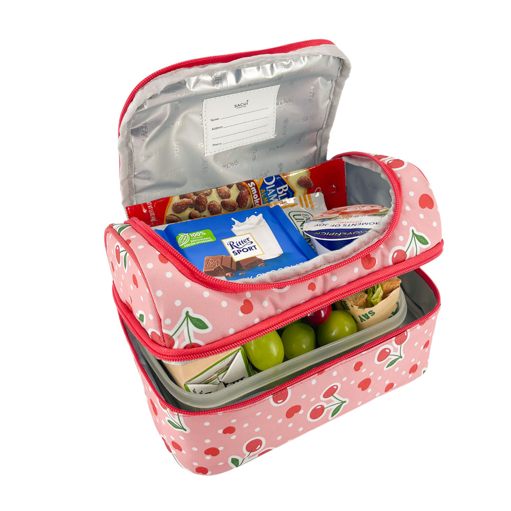 Sachi 'Style 235' Insulated Double Decker Lunch Bag Cherry Crush