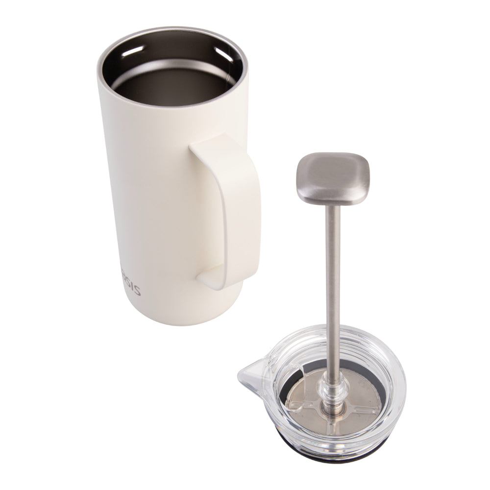 Oasis Stainless Steel Double Wall Insulated Coffee Press 4 Cup Alabaster