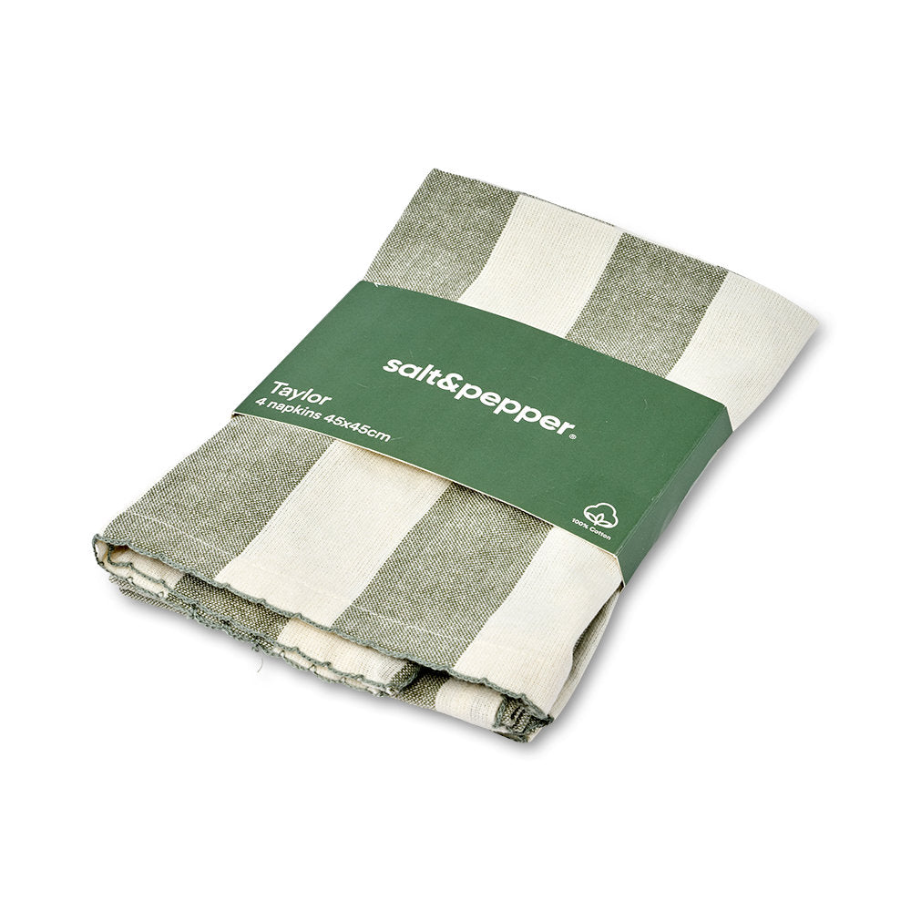 Salt & Pepper Taylor Stripe Napkin 45x45cm Set of 4