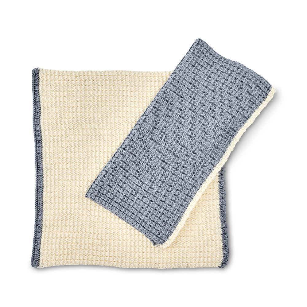 Salt & Pepper Knitted Washcloth 25x25cm Set of 2