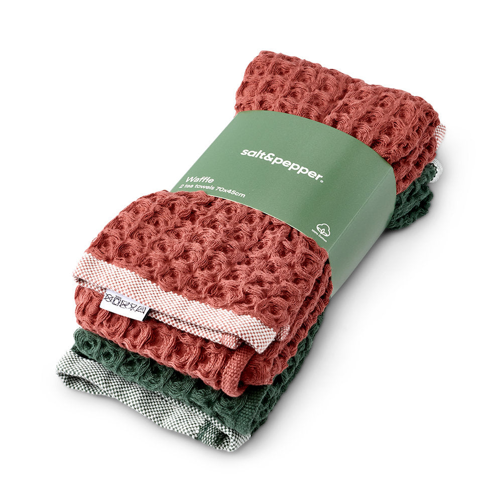 Salt & Pepper Waffle Tea Towel Set of 2