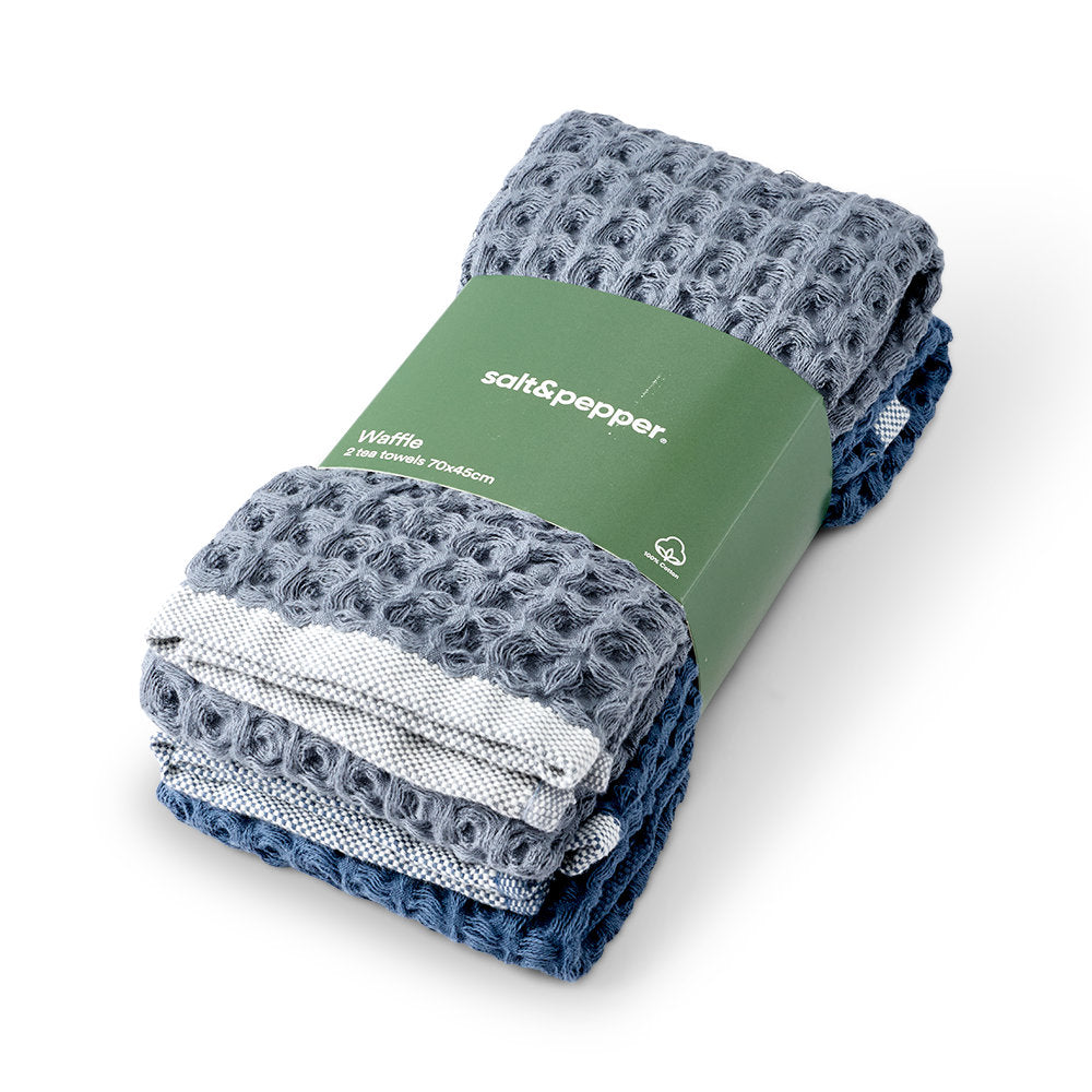 Salt & Pepper Waffle Tea Towel Set of 2