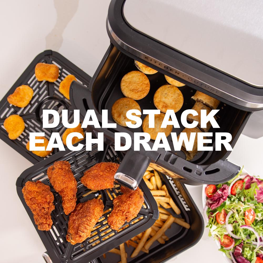 Kitchen Couture 11L Clear View Vertex Dual Drawer Air Fryer