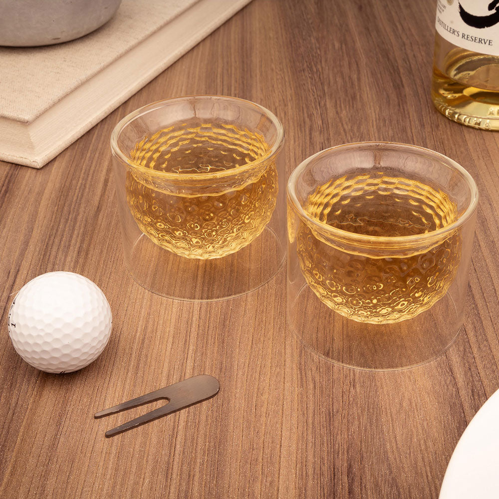 Kikkerland Golf Ball Glasses Set of 2