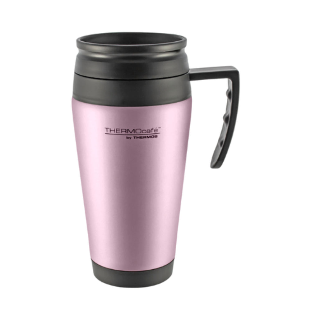 Thermos THERMOcafe Stainless Steel Outer Foam Insulated Travel Mug Mauve 400ml