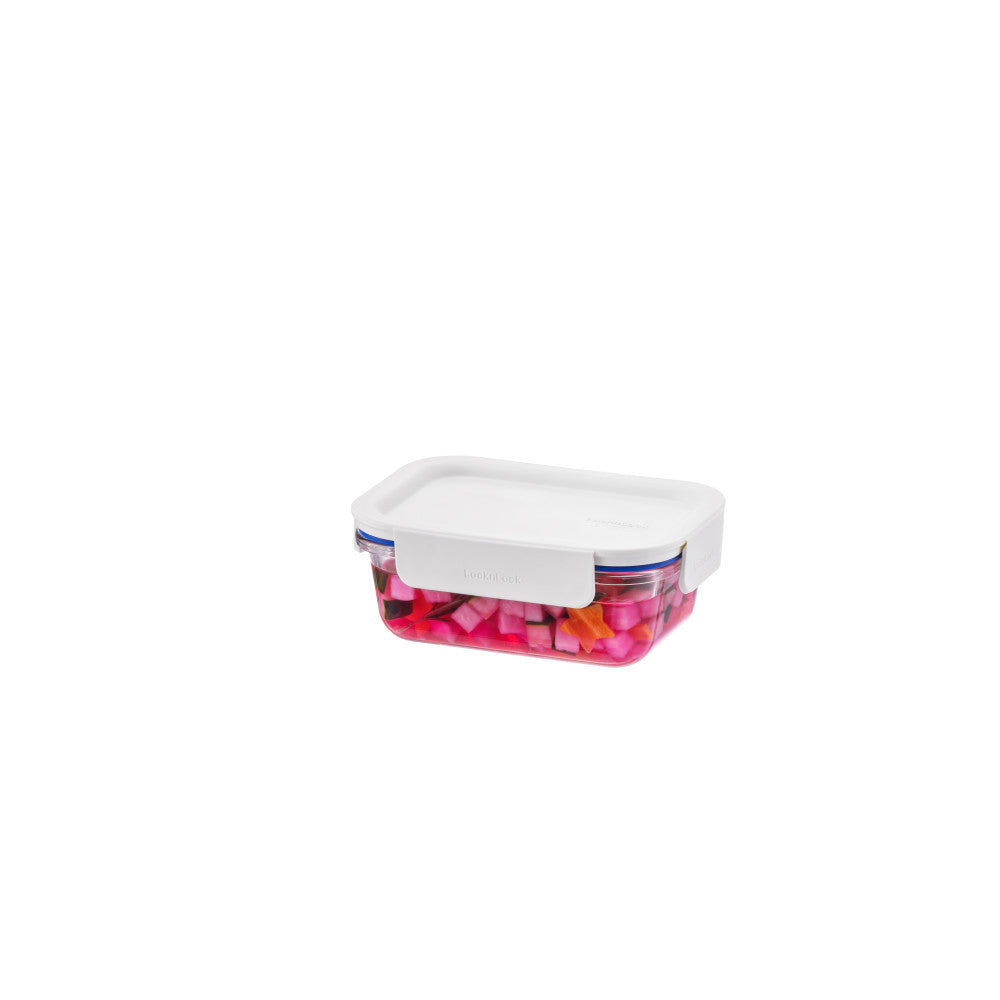 Locknlock Clear Glass White Rectangle Container 160ml