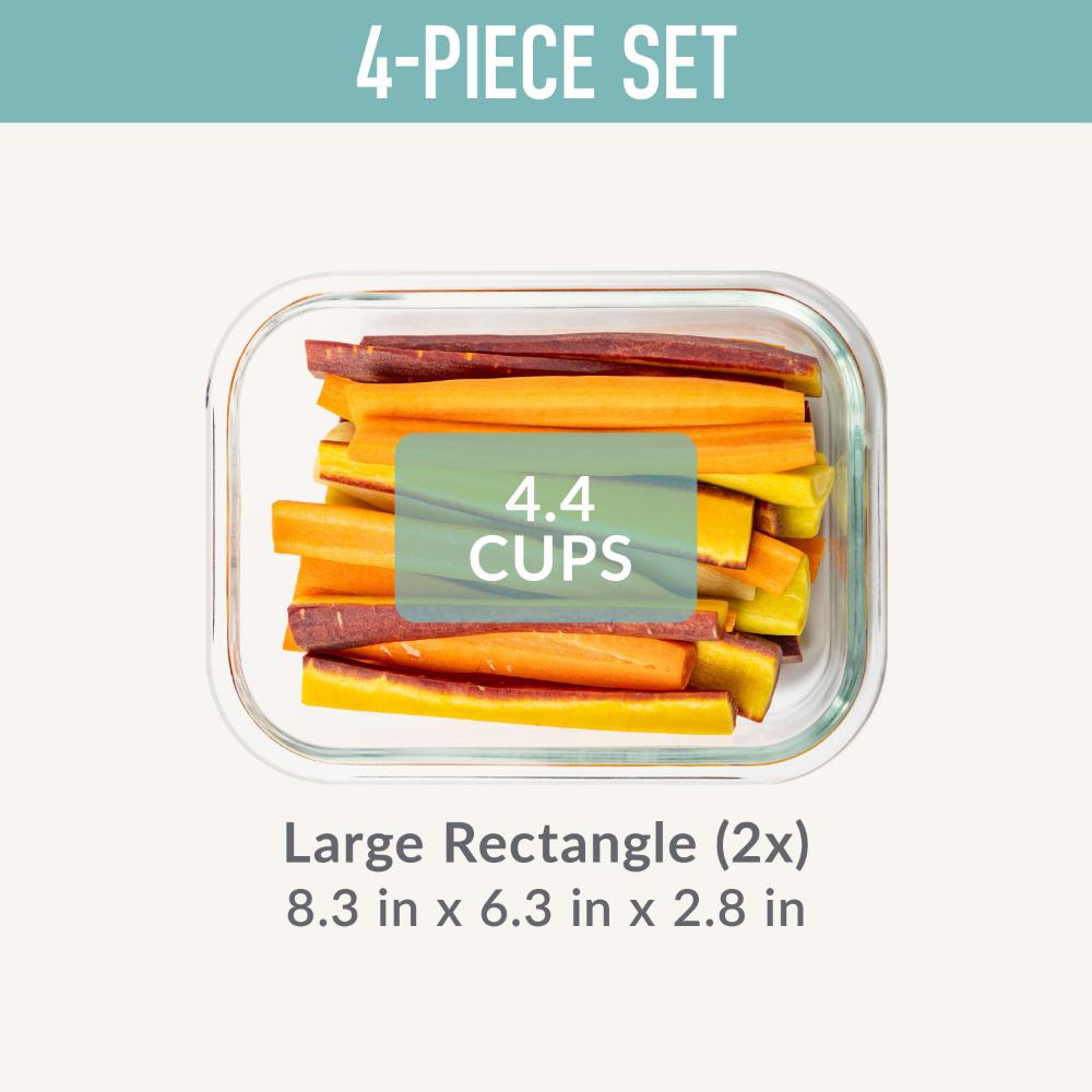 Bentgo 4 Piece Rectangle Glass Food Storage Set