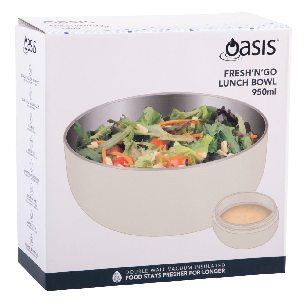 Oasis Stainless Steel Double Wall Insulated Fresh'N'Go Lunch Bowl 950ml