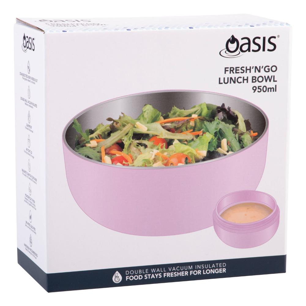 Oasis Stainless Steel Double Wall Insulated Fresh'N'Go Lunch Bowl 950ml