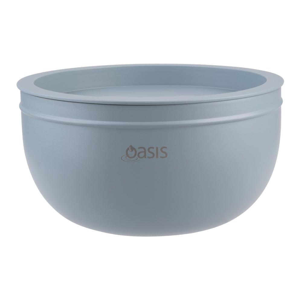 Oasis Stainless Steel Double Wall Salad Bowl with Lid 2.8L