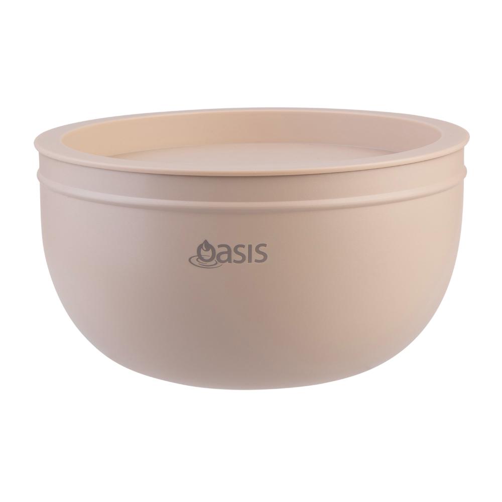 Oasis Stainless Steel Double Wall Salad Bowl with Lid 2.8L
