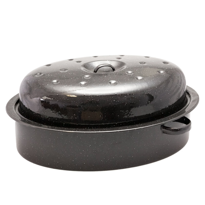 Falcon Oval Roaster 6L Black Blue & White Speckle