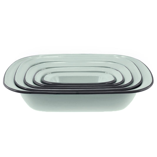 Falcon 5 Piece Oblong Pie Dish Set Duck Egg Blue & Grey