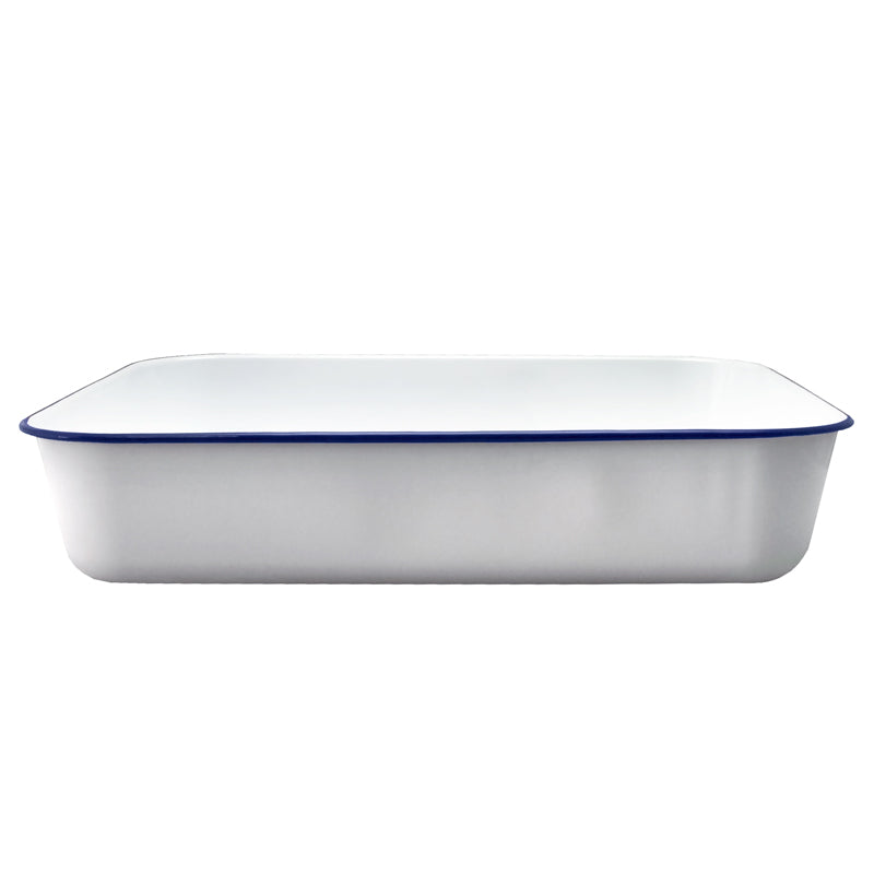 Falcon Deep Roasting Pan 7.5L White & Blue