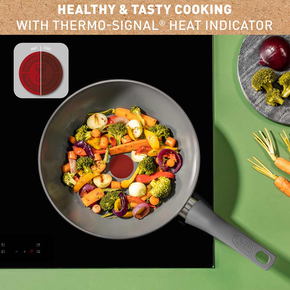 Tefal Revive Ceramic Induction Non-Stick Wok 28cm infographic at Robins Kitchen
