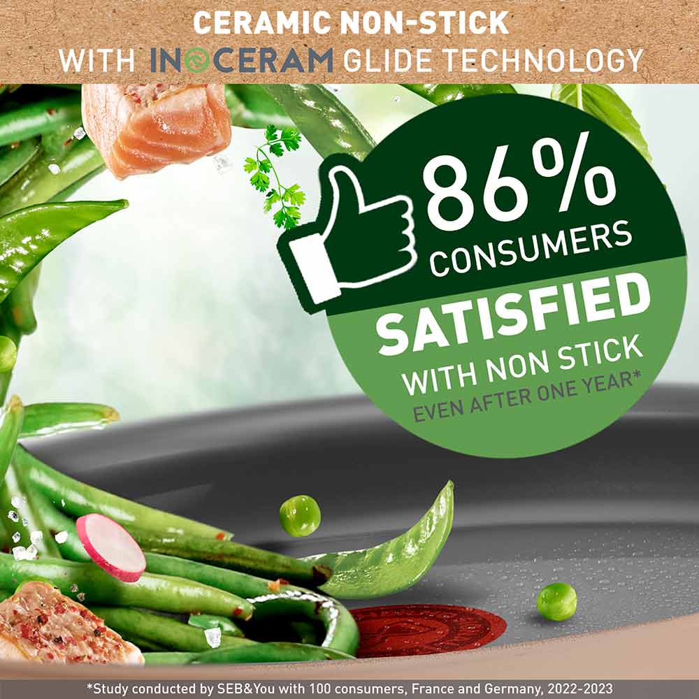 Tefal Revive Ceramic Induction Non-Stick Saute Pan and Lid 24cm infographic at Robins Kitchen