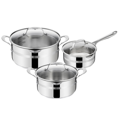 Jamie Oliver by Tefal Induction Stainless Steel 3 Piece Pot Set - Robins kitchen